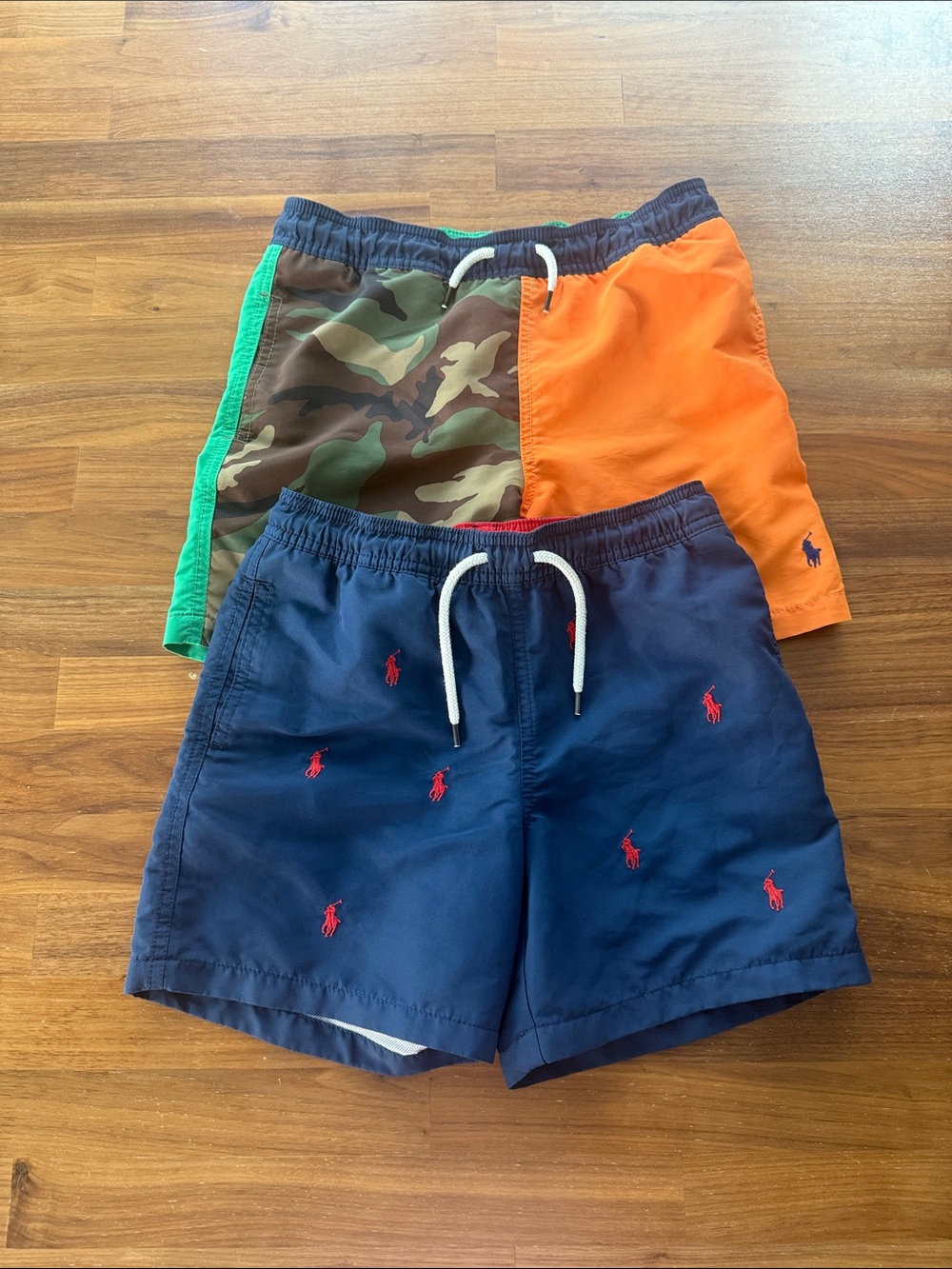 Polo by Ralph Lauren Navy & Orange Camo Kids Shorts Set - S (8)
